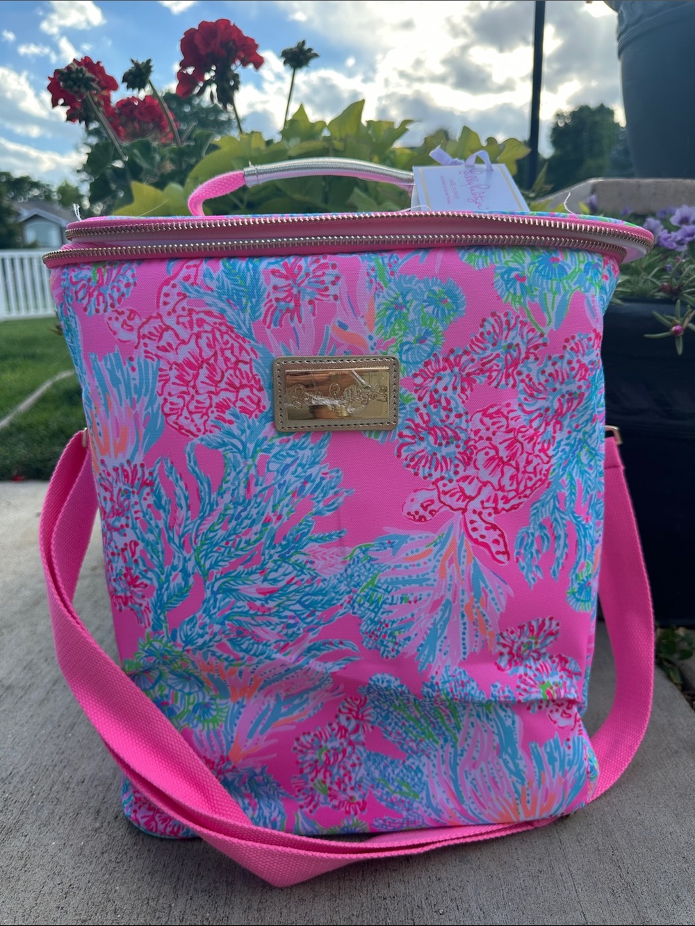 Lilly Pulitzer Pink Tropics Crossbody Cooler Bag